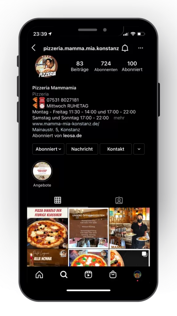 Pizzeria Mamma mia Konstanz instagram
