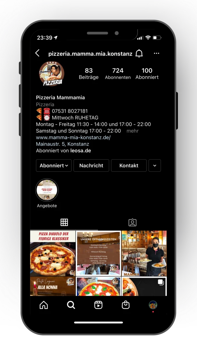 Pizzeria Mamma mia Konstanz instagram